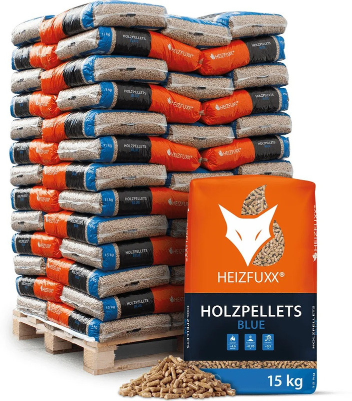 Heizfuxx Blue Holzpellets – 975 kg Palette (65 x 15 kg)