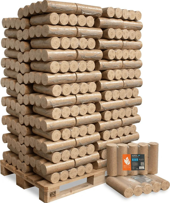 Heizfuxx Nestro XL Blue Weichholzbriketts – 960 kg Palette